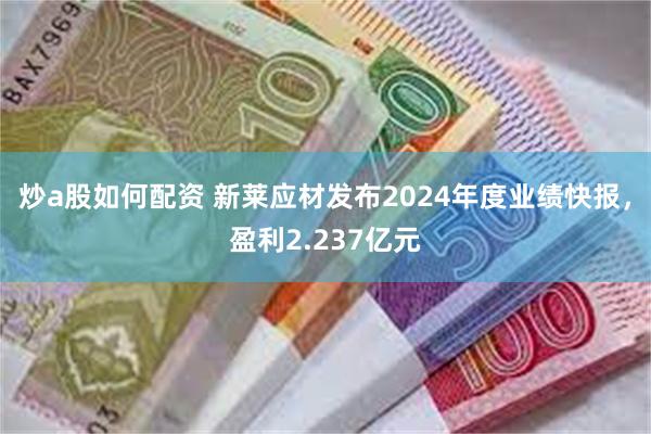 炒a股如何配资 新莱应材发布2024年度业绩快报，盈利2.237亿元