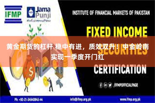 黄金期货的杠杆 稳中有进，质效双升！中金岭南实现一季度开门红