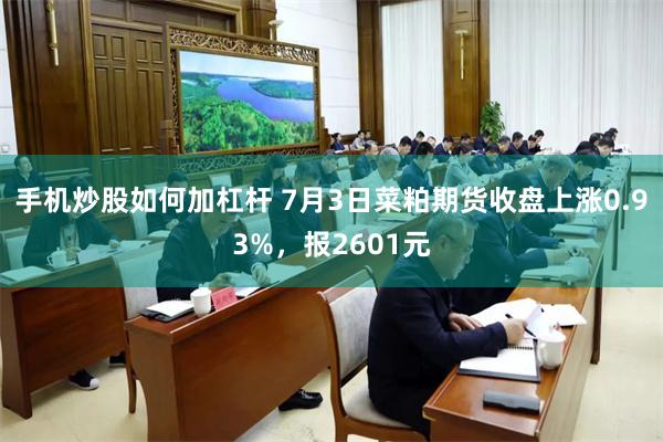 手机炒股如何加杠杆 7月3日菜粕期货收盘上涨0.93%，报2601元